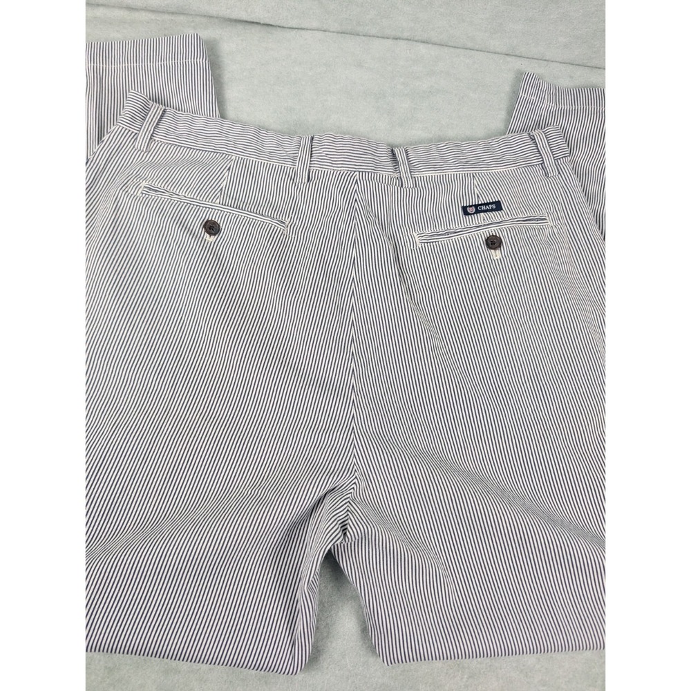 Mens 38x30 Seersucker Striped Pants Blue White Pants Chaps